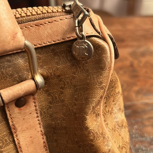 Vintage Celine Macadam Mini Satchel Bag PVC & Leather – Made in Italy - Picture 9 of 14